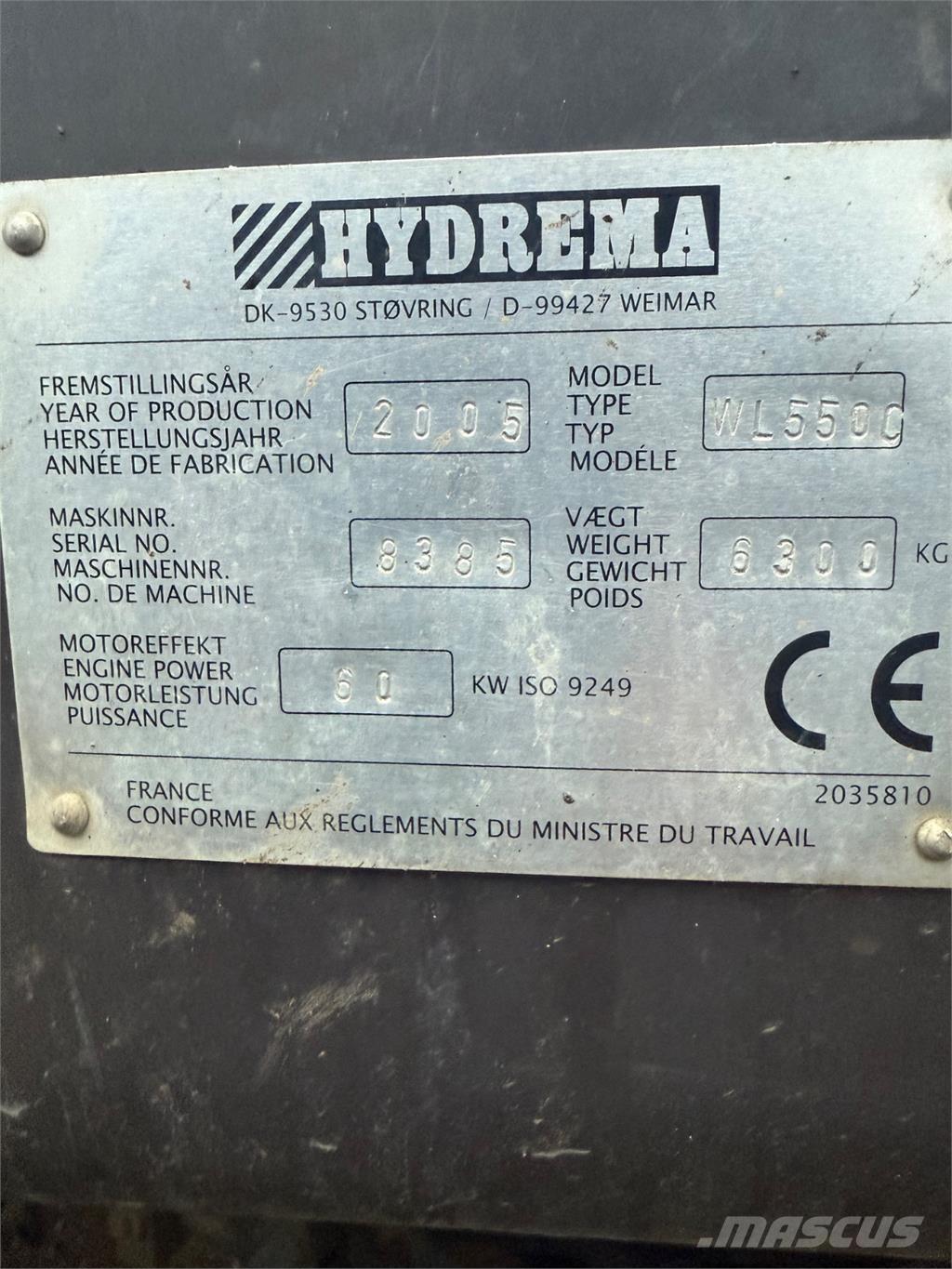 Hydrema WL550C Pale gommate