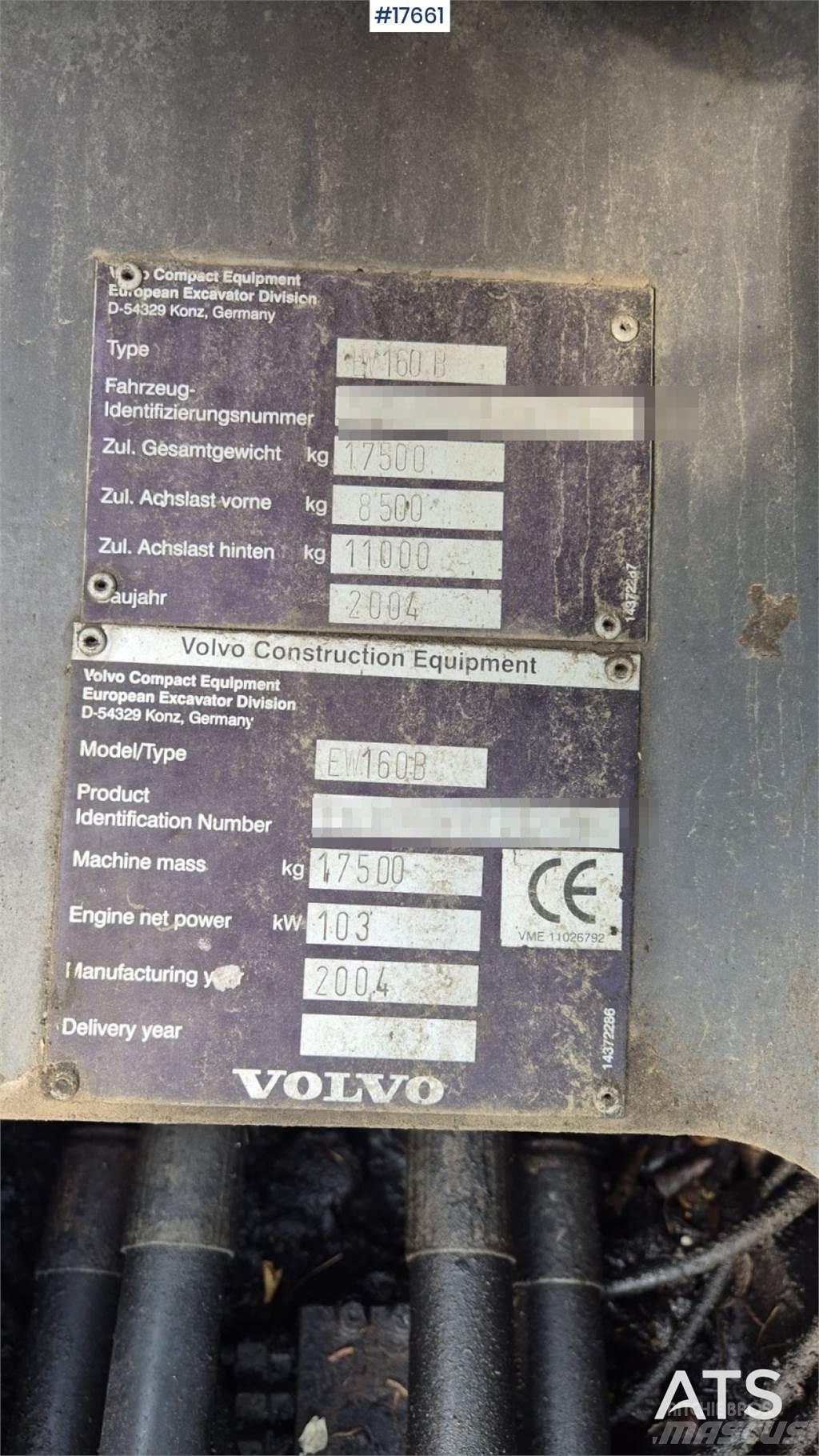 Volvo EW 160B Escavatori gommati