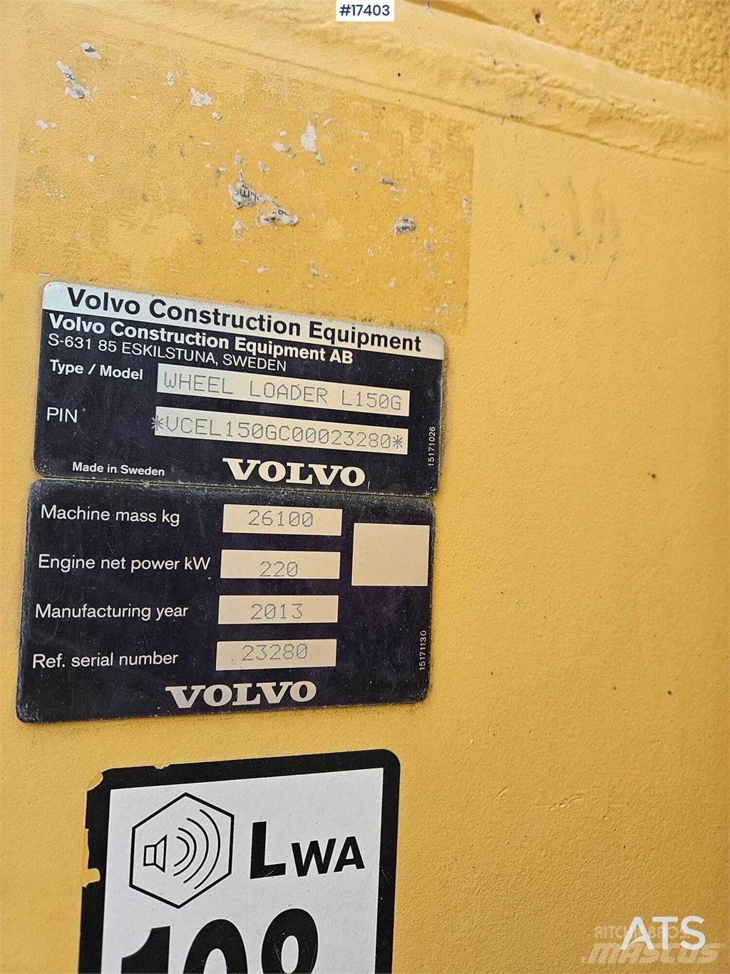 Volvo L150G Pale gommate