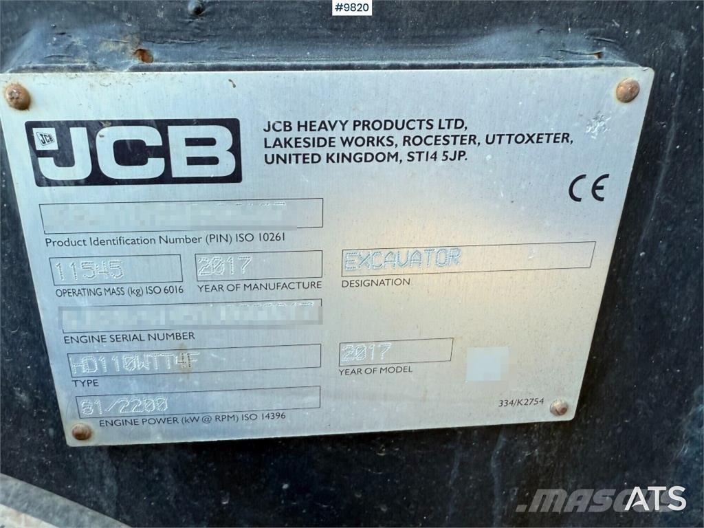 JCB Hydradig 110W Escavatori gommati