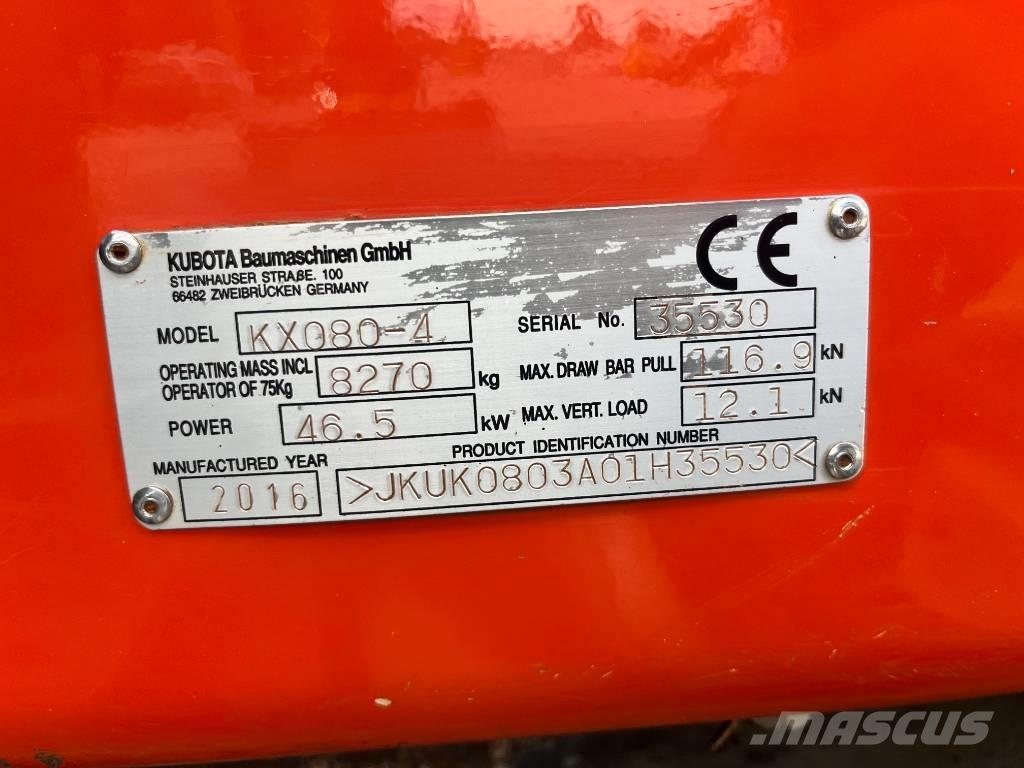 Kubota KX 080-4 Escavatori medi 7t - 12t