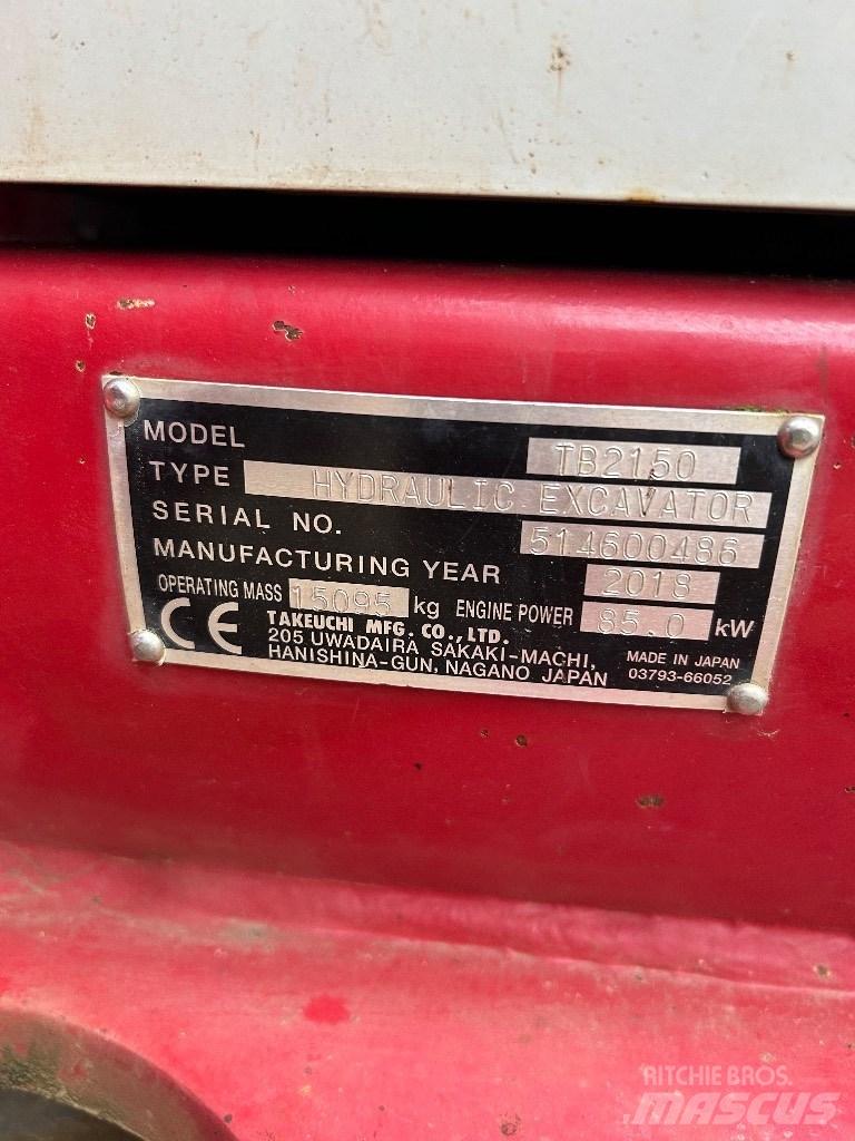 Takeuchi TB 2150 Escavatori cingolati