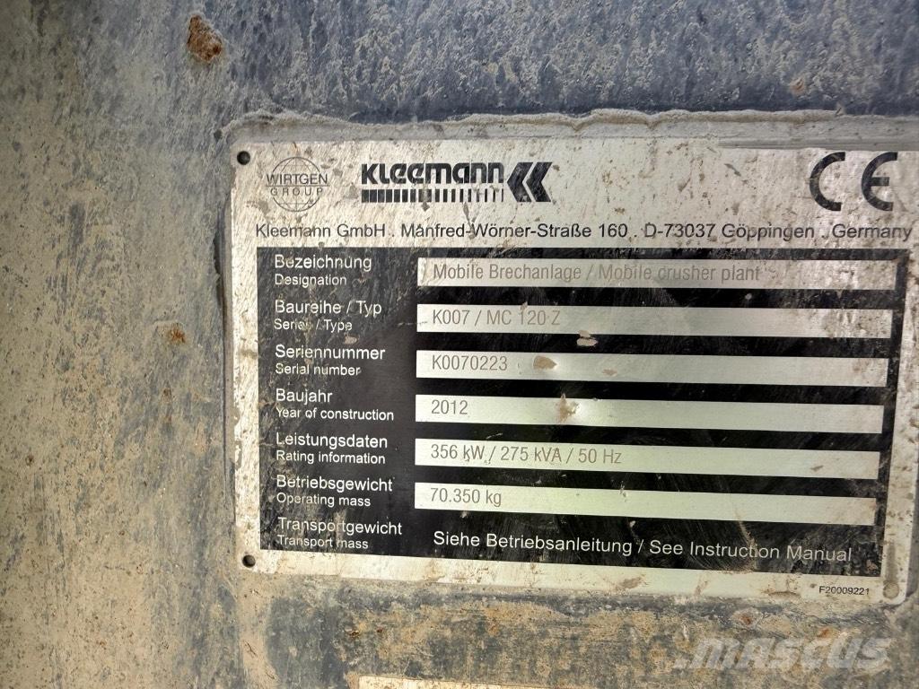 Kleemann MC120Z Frantoi mobili