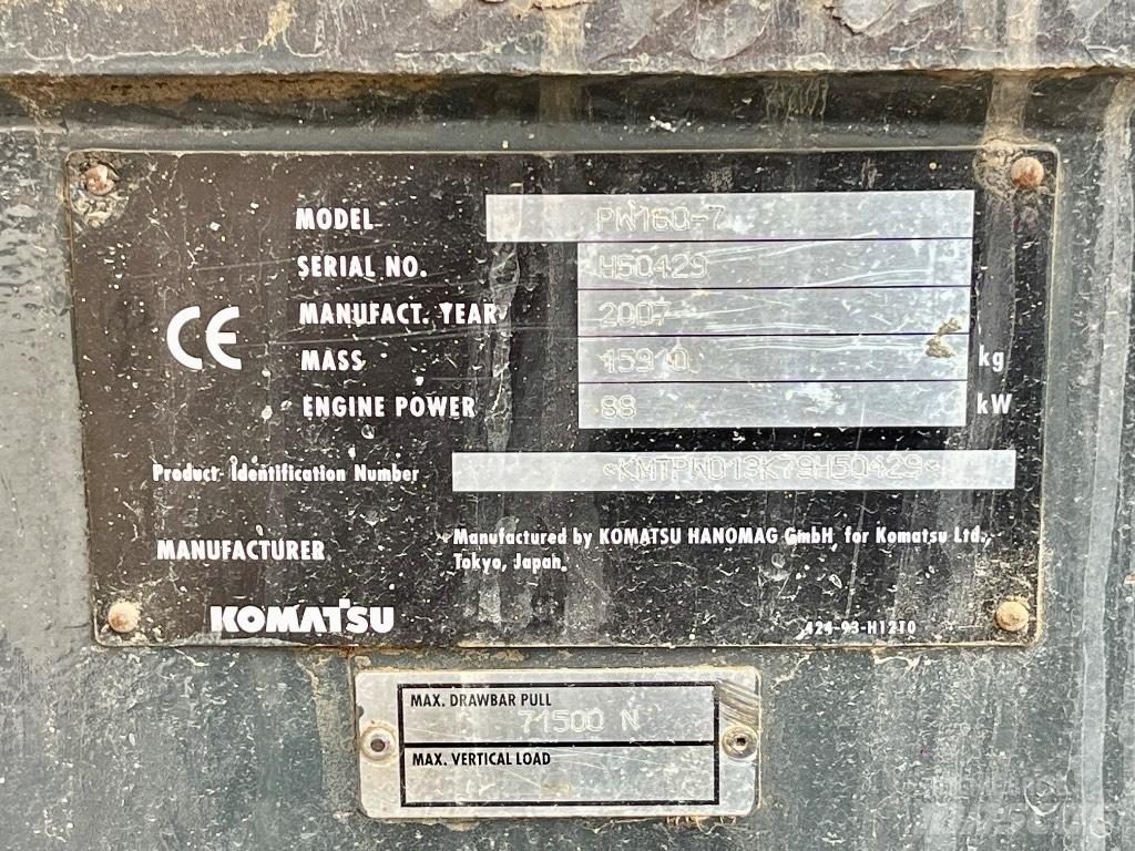 Komatsu PW 160 Escavatori gommati