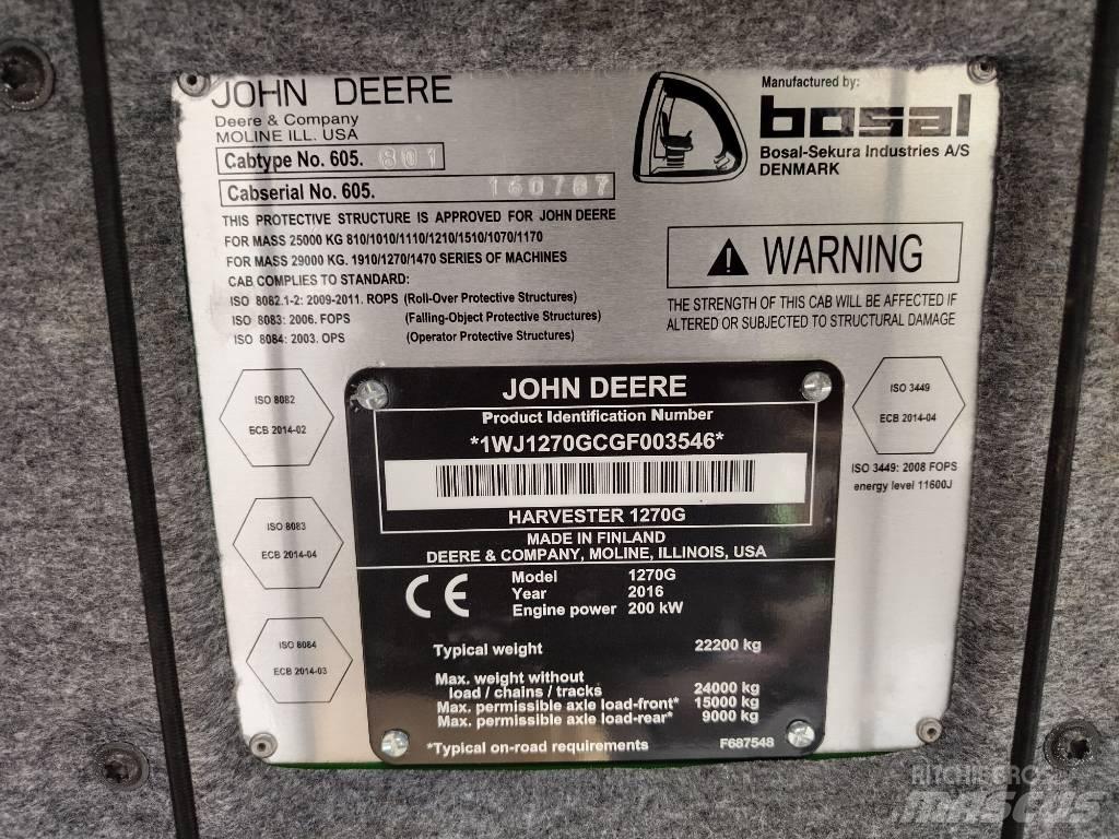 John Deere 1270G 6W Abbattitrici, Disboscatrici