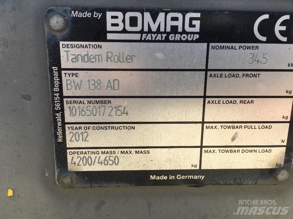 Bomag BW 138 AD Rulli a doppio tamburo