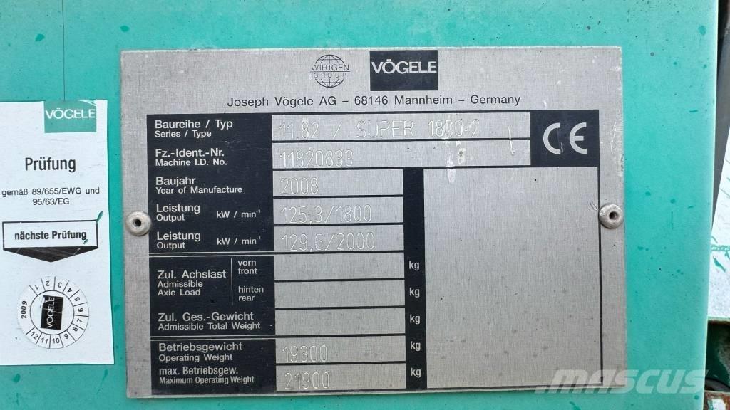 Vögele Super 1800-2 Finitrici
