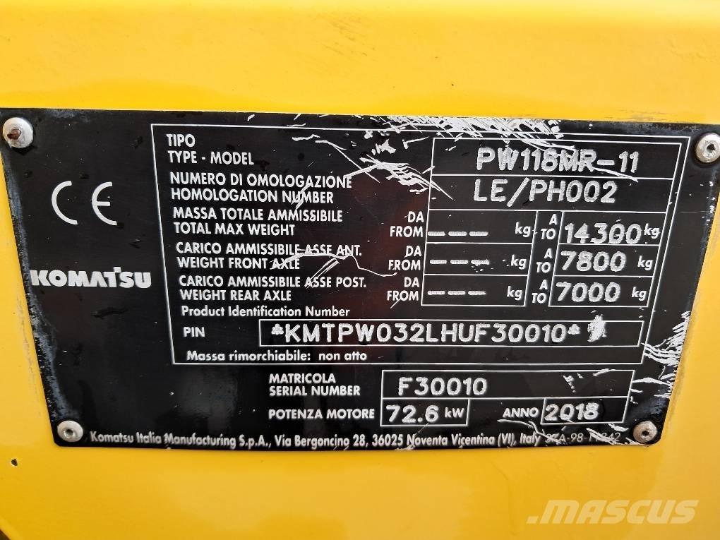 Komatsu PW118MR-11 Escavatori gommati