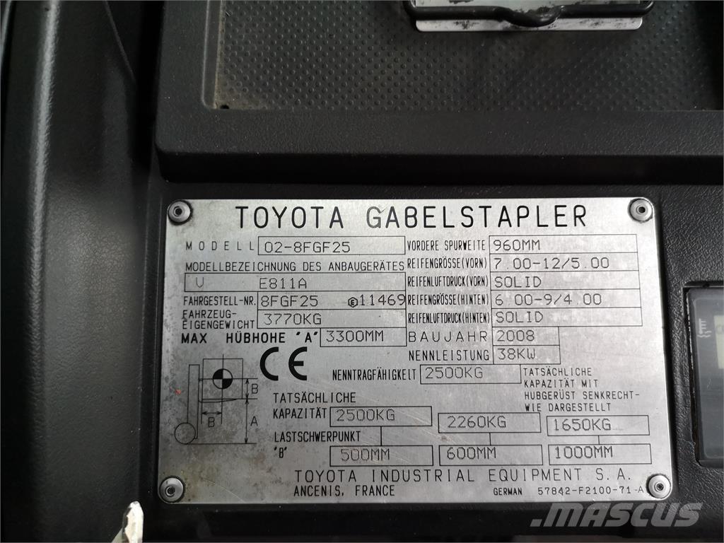 Toyota 02-8FGF25 Carrelli elevatori GPL