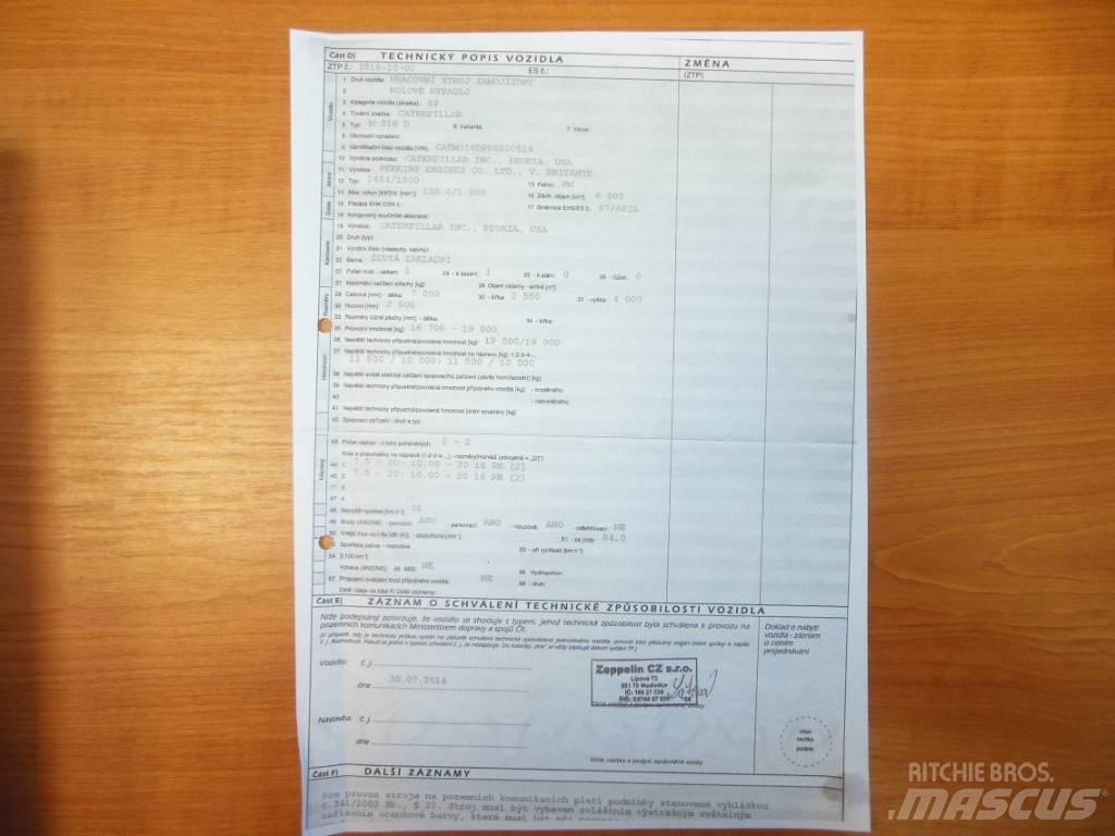 CAT M 316 D Escavatori gommati