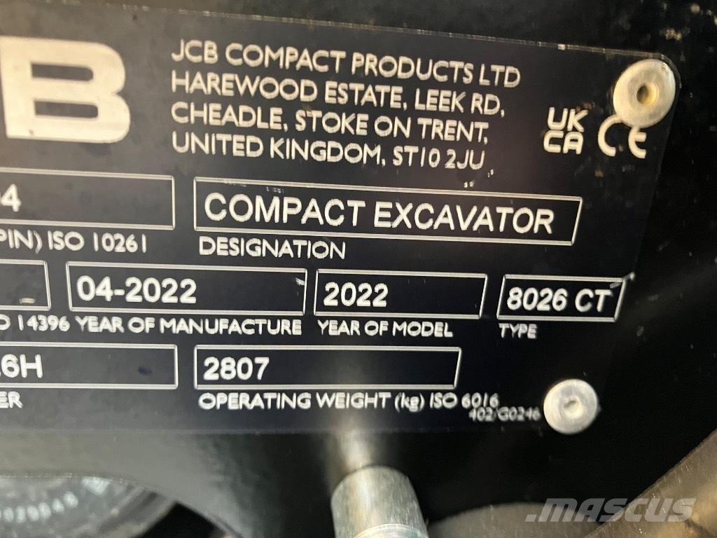 JCB 8026 CTS Miniescavatori
