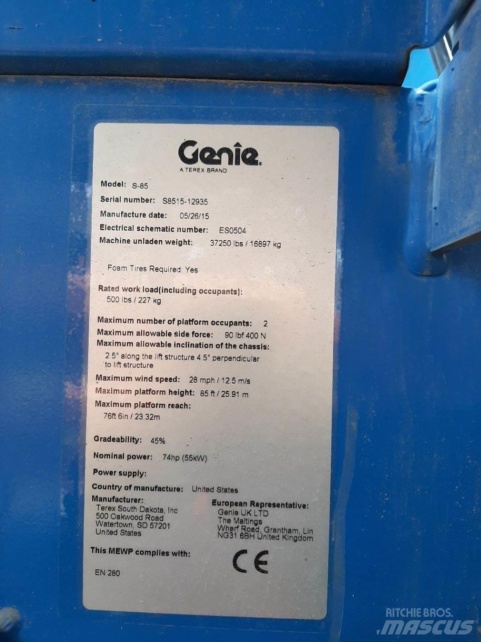 Genie S85 Piattaforme a braccio telescopico