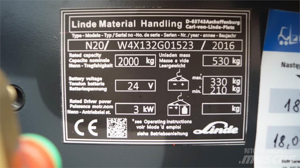 Linde N20 kurz Commissionatore basso livello