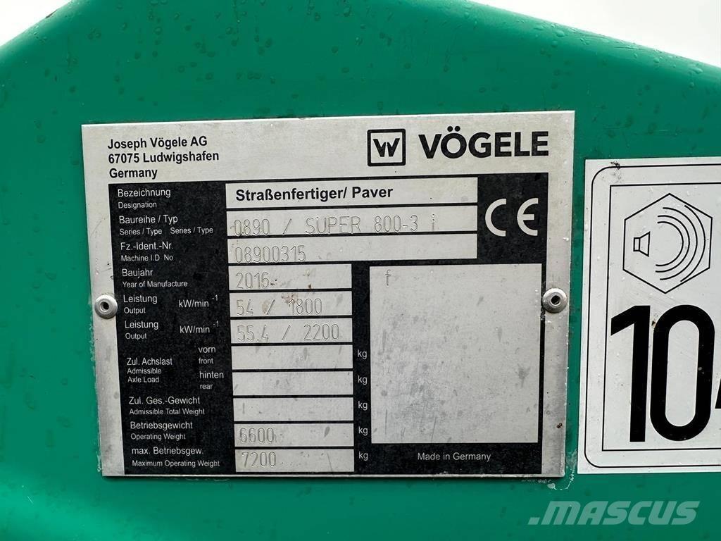 Vögele Super 800 -3i Finitrici