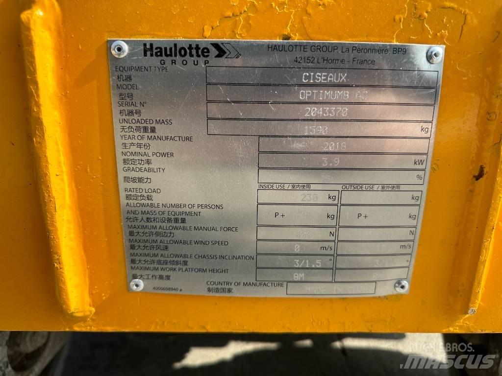Haulotte OPTIMUM 8 Piattaforme a pantografo