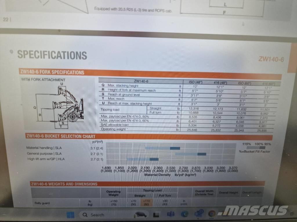 Hitachi ZW 150-6 Pale gommate