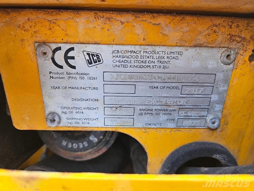 JCB 8035 ZTS + QH Miniescavatori