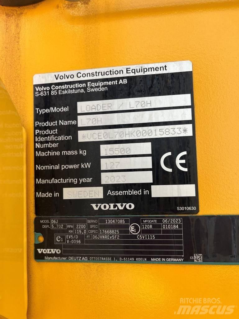 Volvo L70H Pale gommate