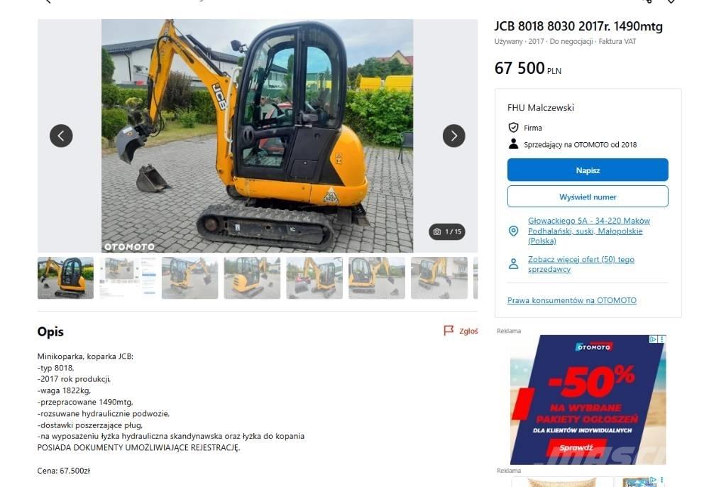 JCB 8030 Miniescavatori