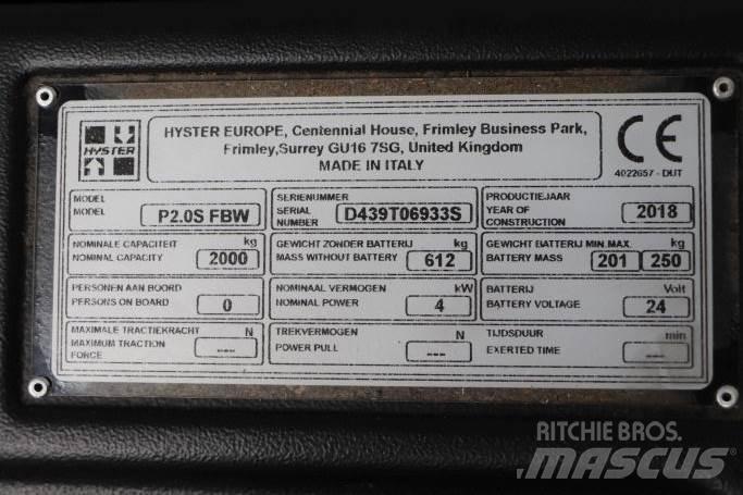 Hyster P2.0S Transpallet manuale
