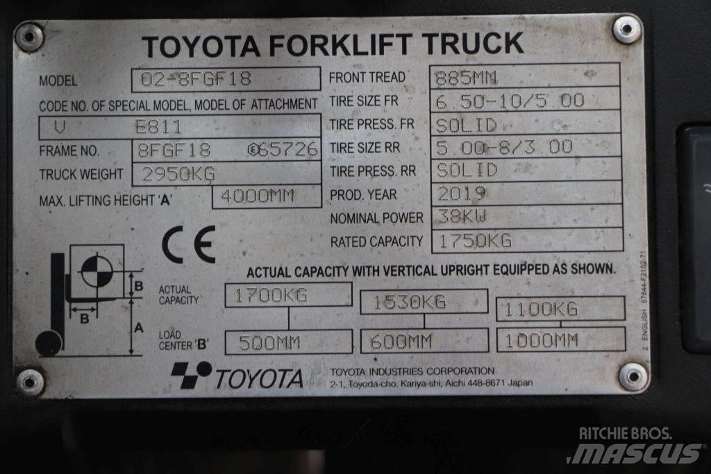 Toyota 02-8FGF18 Carrelli elevatori GPL