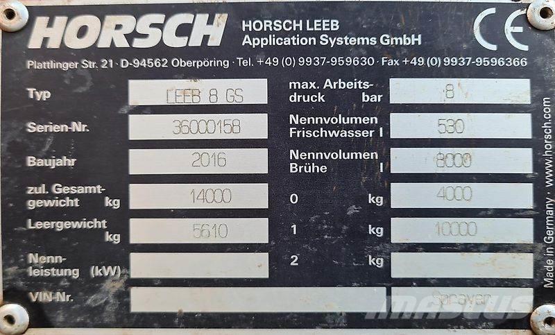 Horsch 8 GS Irroratrici trainate