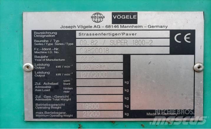 Vögele SUPER1800-2 Finitrici