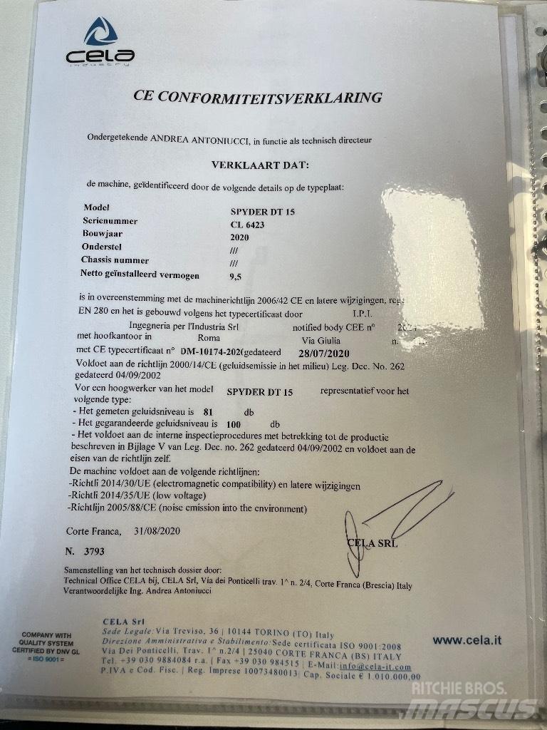 Cela DT 15 SOLD Piattaforme a braccio articolato