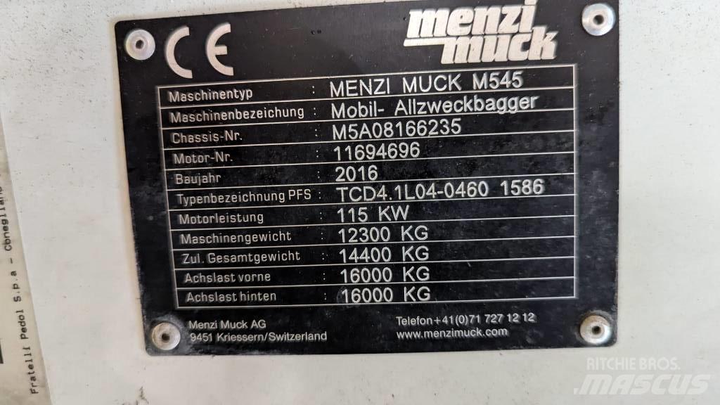 Menzi Muck M545 Escavatori gommati