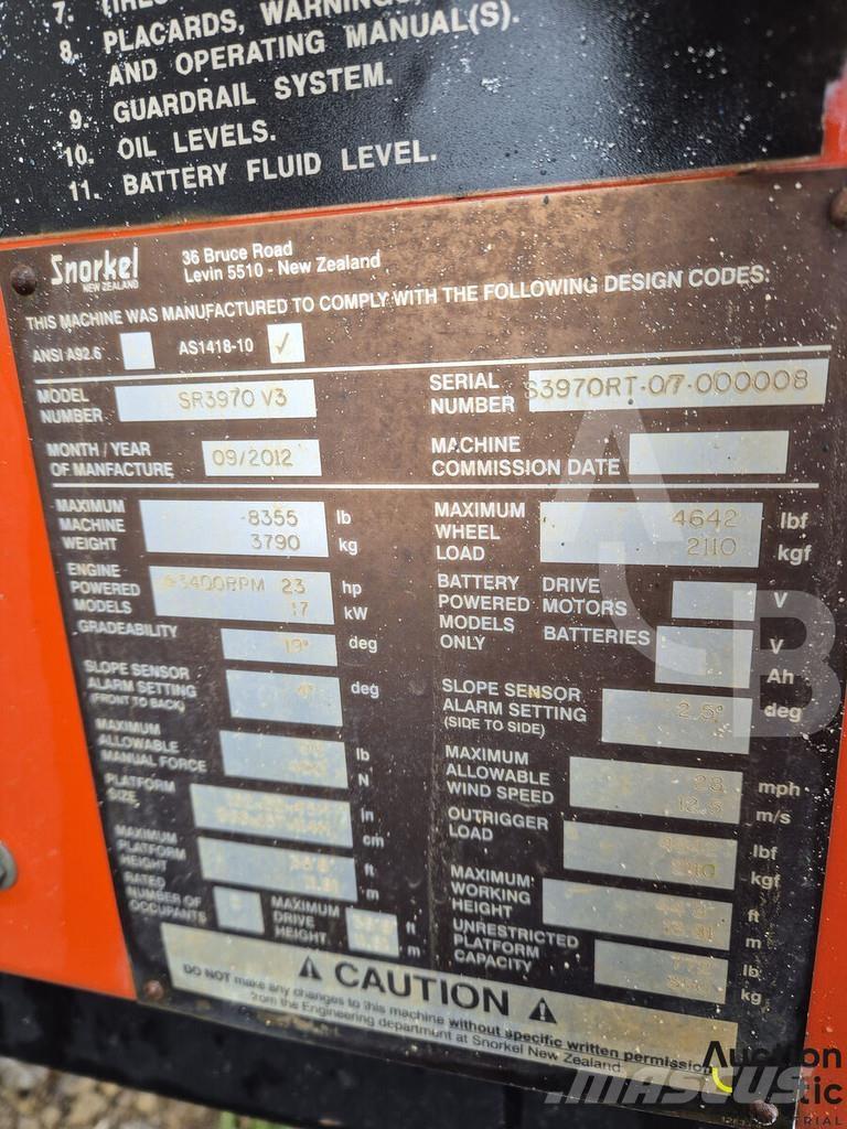 Snorkel S3970RT Piattaforme a pantografo