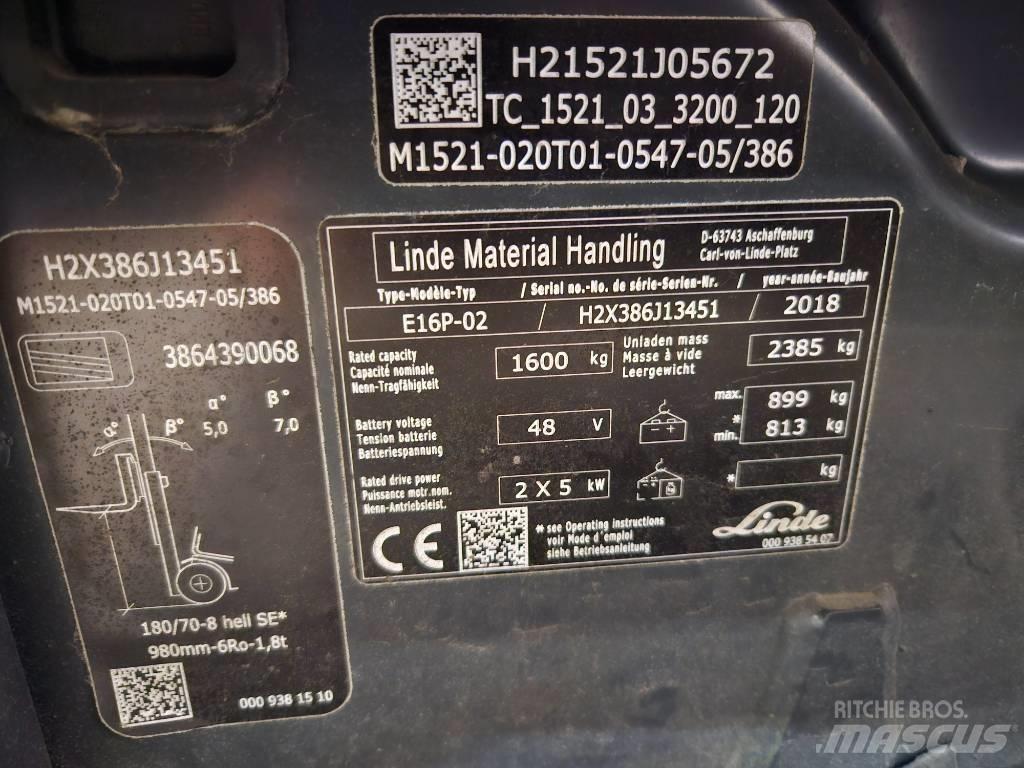 Linde E16P Carrelli elevatori elettrici