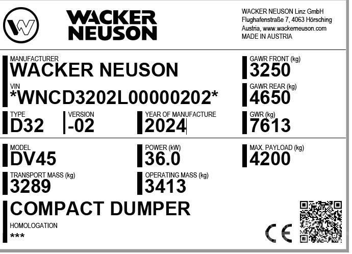 Wacker Neuson DV45 Mini dumper