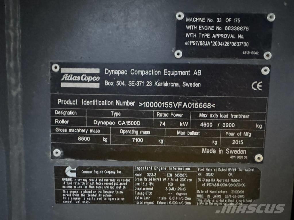 Dynapack CA1500D Rulli monotamburo