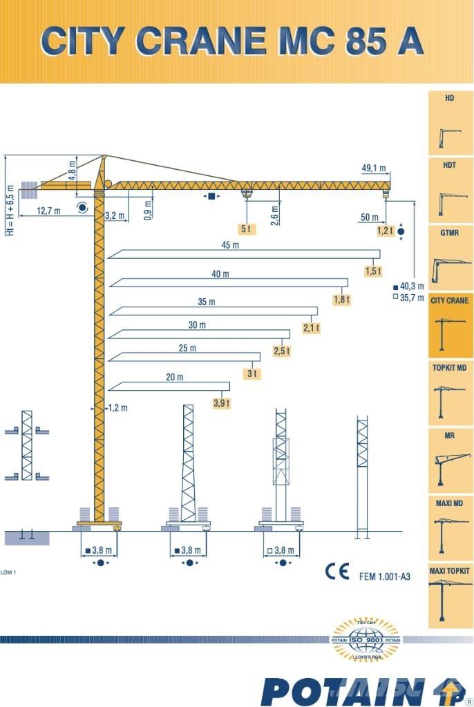 Potain SP85A Gru a torre