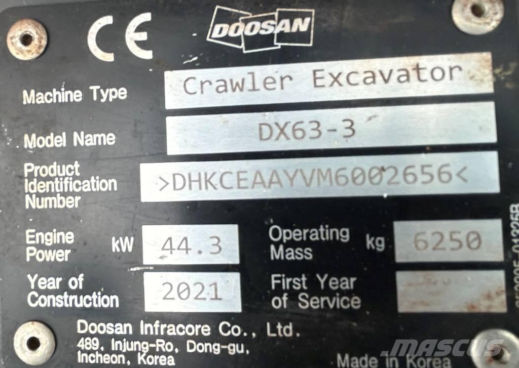 Doosan DX63-3 Escavatori cingolati