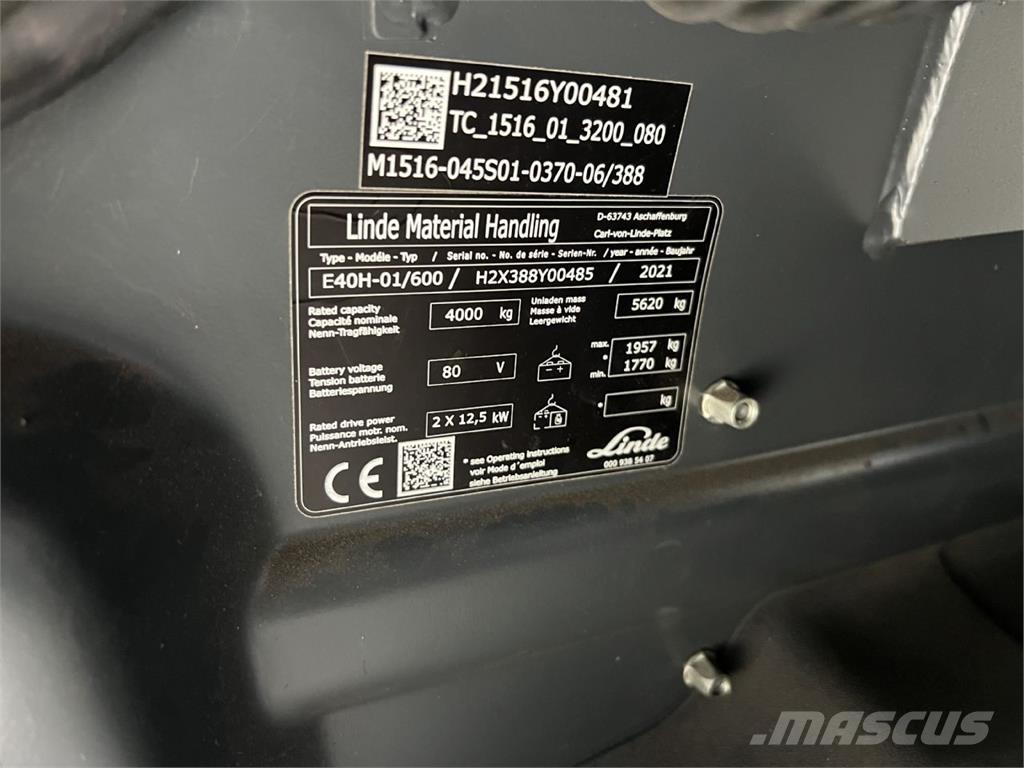 Linde E 40H-01 / 600 Carrelli elevatori elettrici