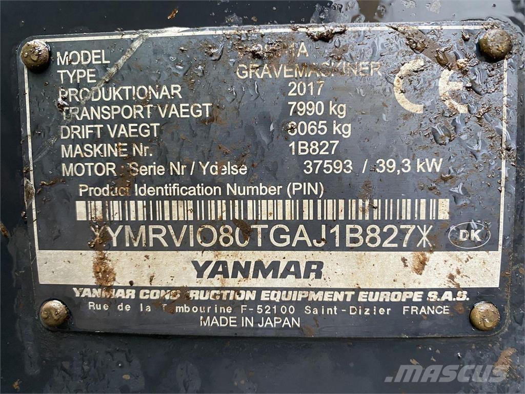 Yanmar VIO80-1A Escavatori gommati