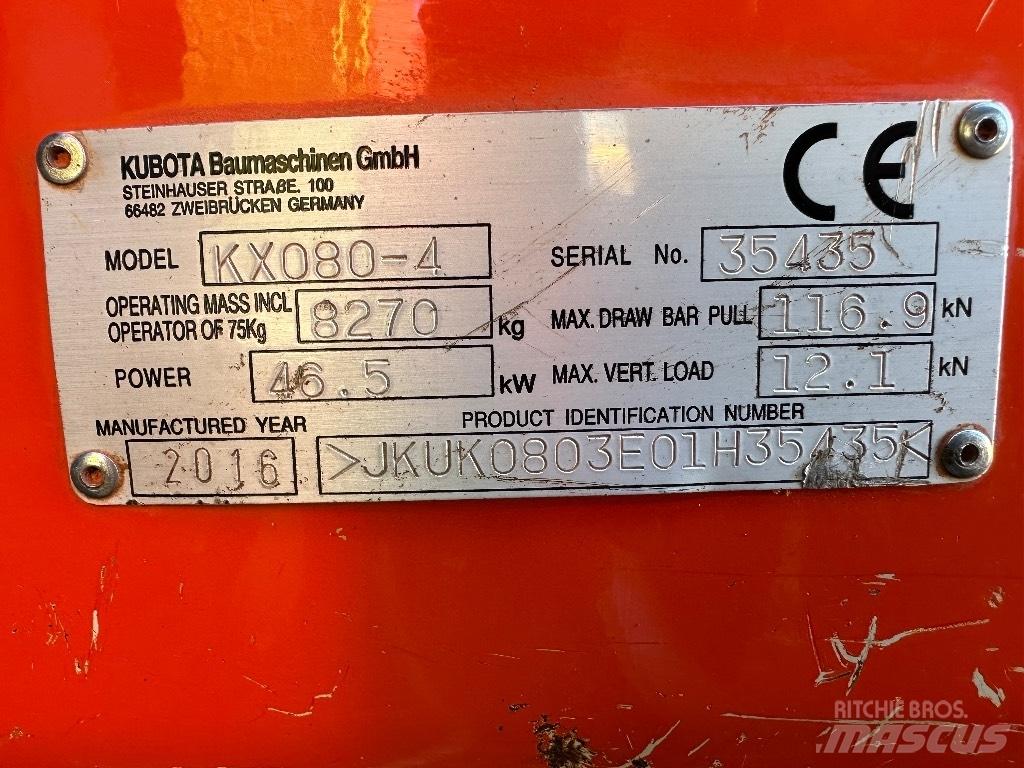 Kubota KX 080-4 Miniescavatori