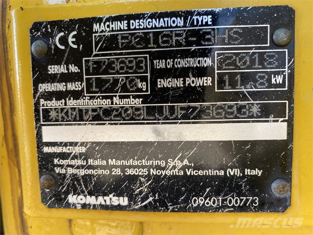 Komatsu PC16R-3HS Escavatori gommati