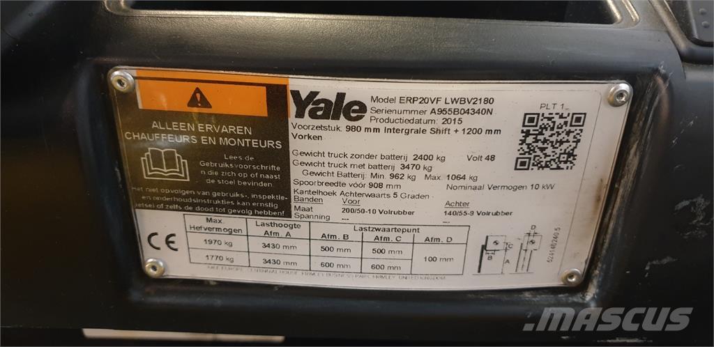 Yale ERP20VF 2014 Carrelli elevatori elettrici