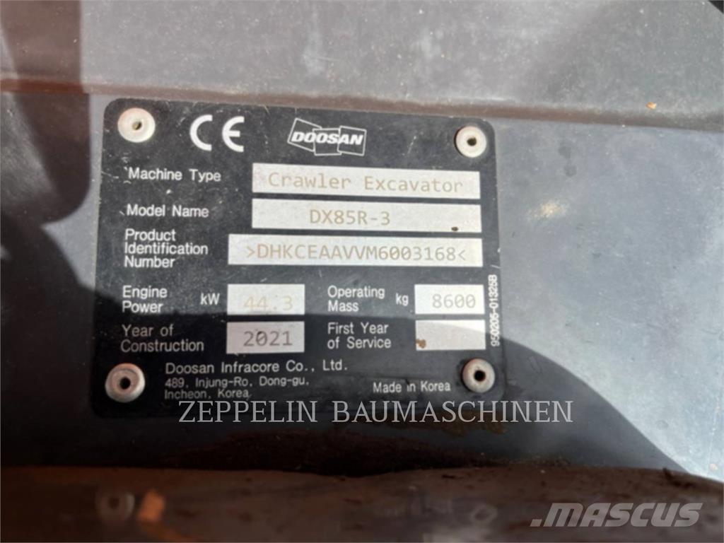 Doosan DX85R-3 Escavatori cingolati