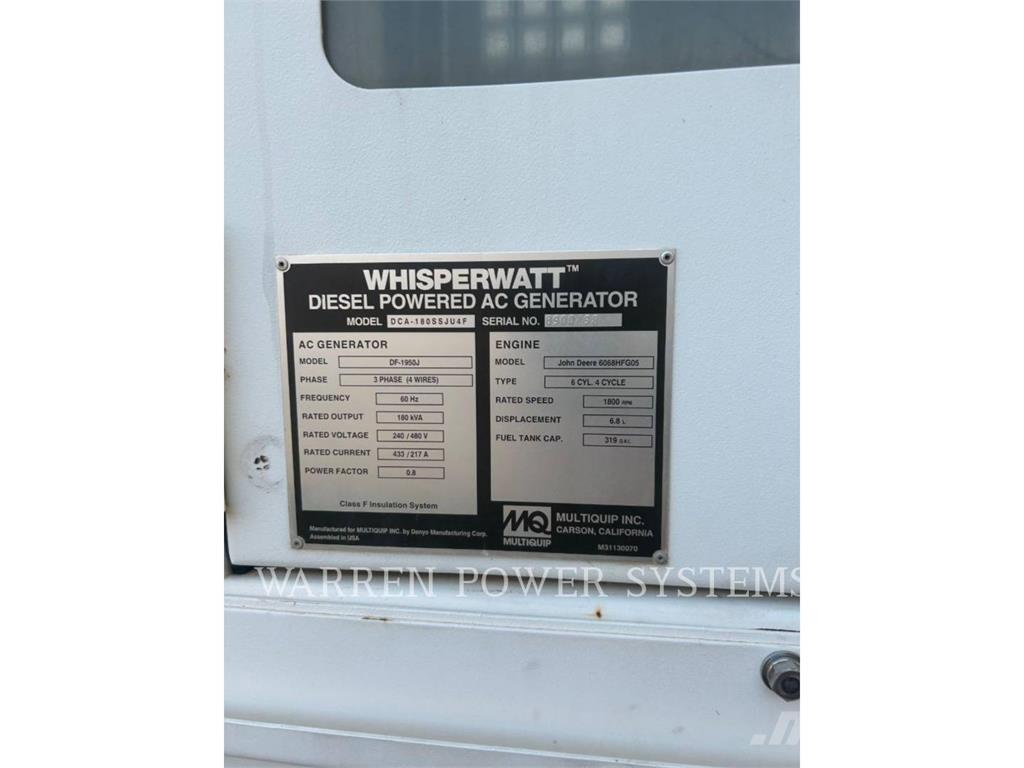MultiQuip MQ180 T4F Altri generatori