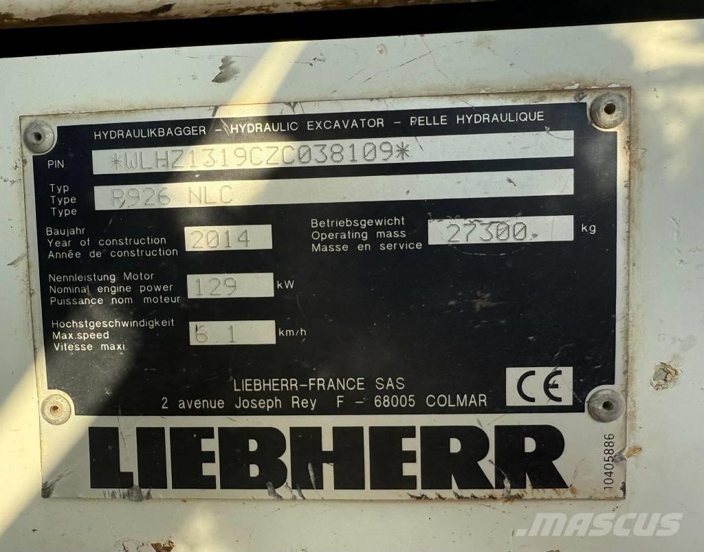 Liebherr R 926 Escavatori cingolati