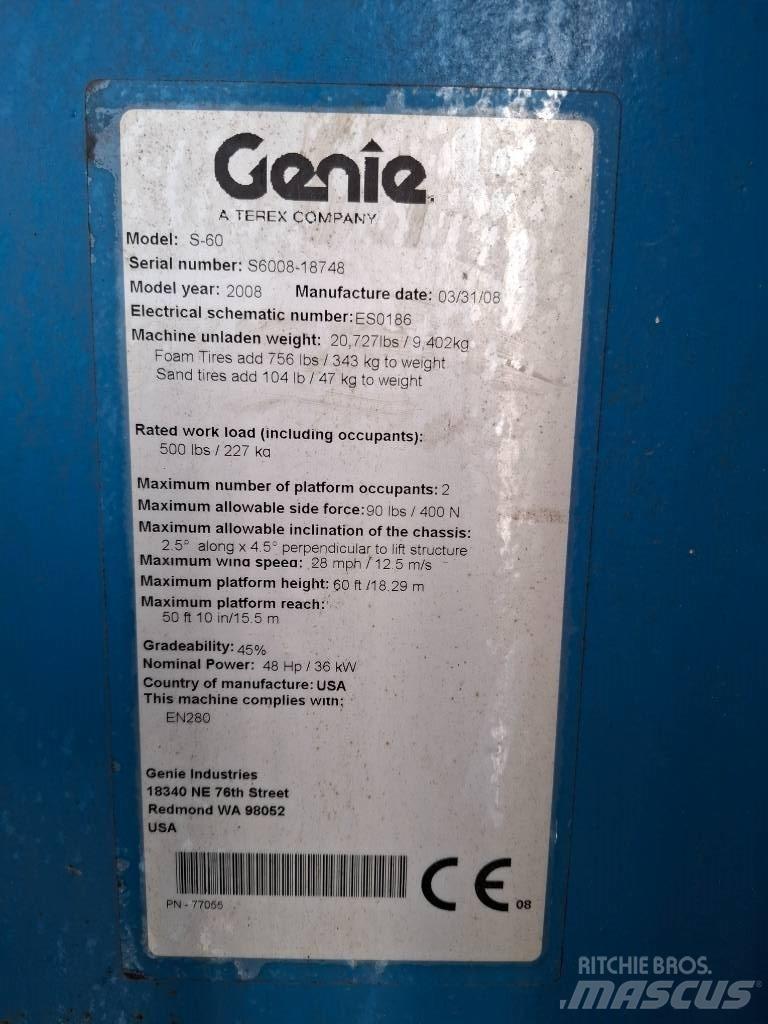 Genie S 60 Piattaforme a braccio telescopico