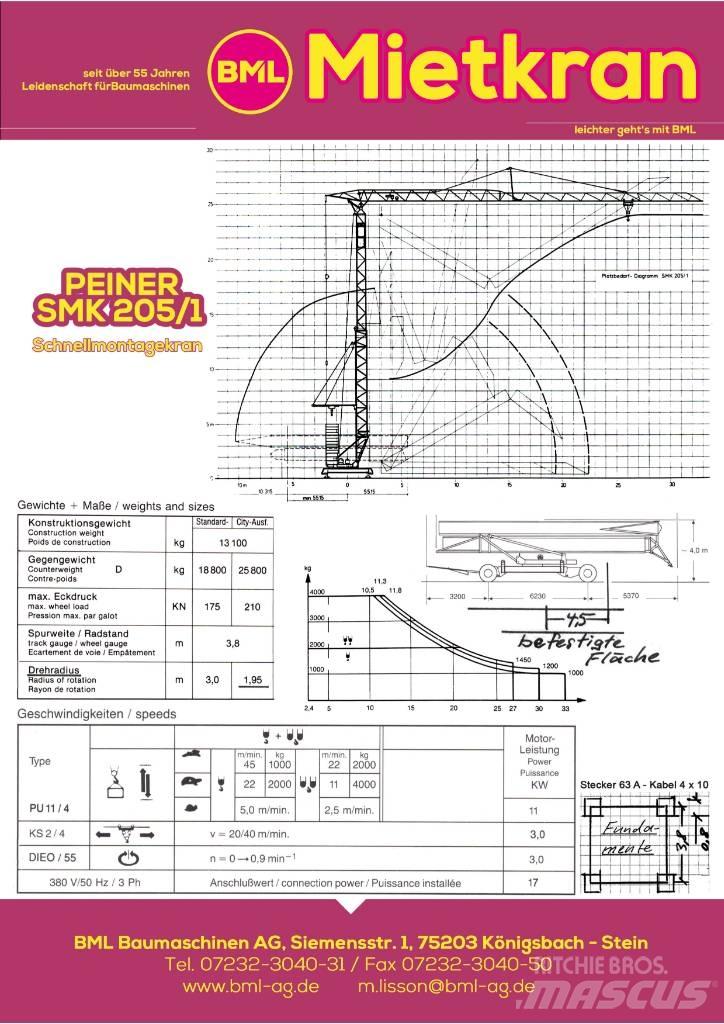 Peiner SMK205/1 Gru a torre