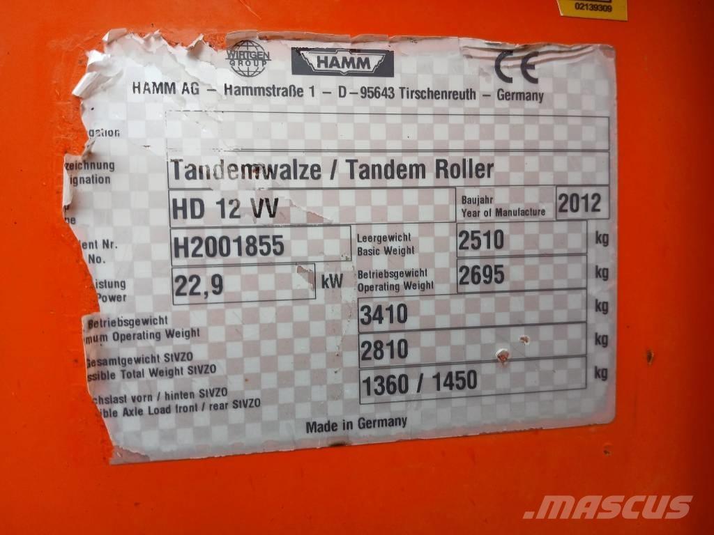 Hamm HD12 VV, Vält Rulli a doppio tamburo