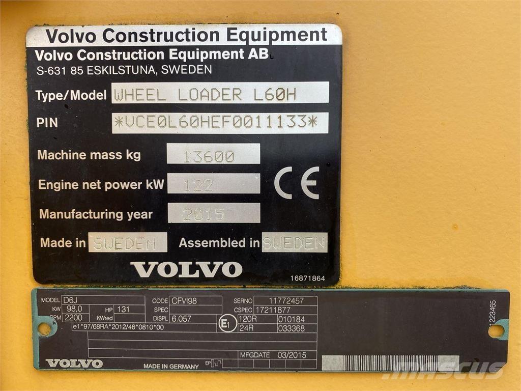 Volvo L60H Pale gommate