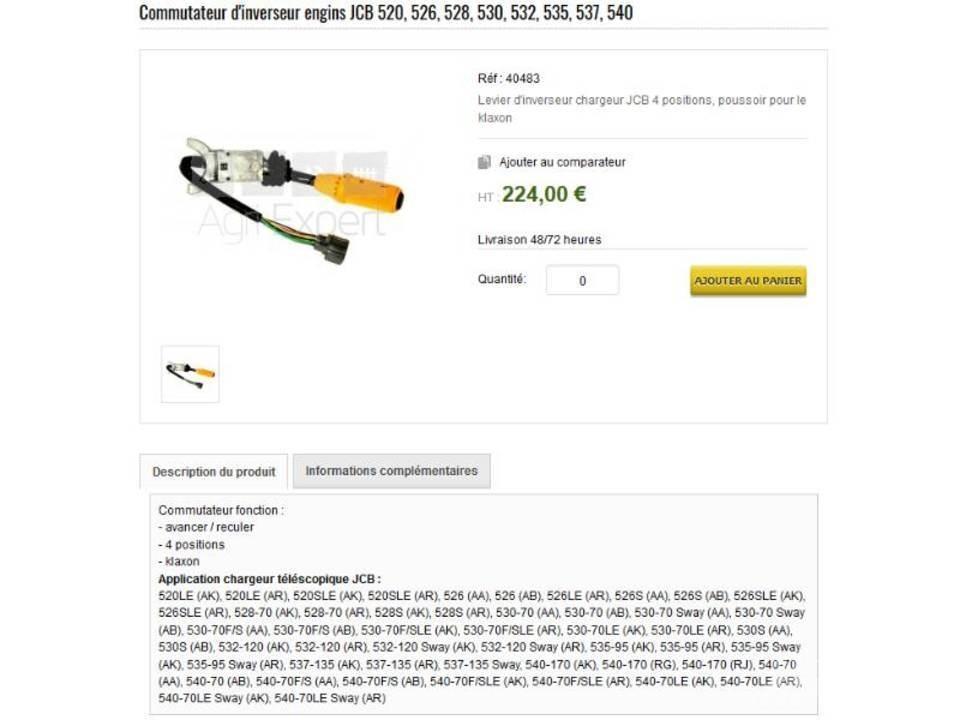 JCB 526S Cabine e interni