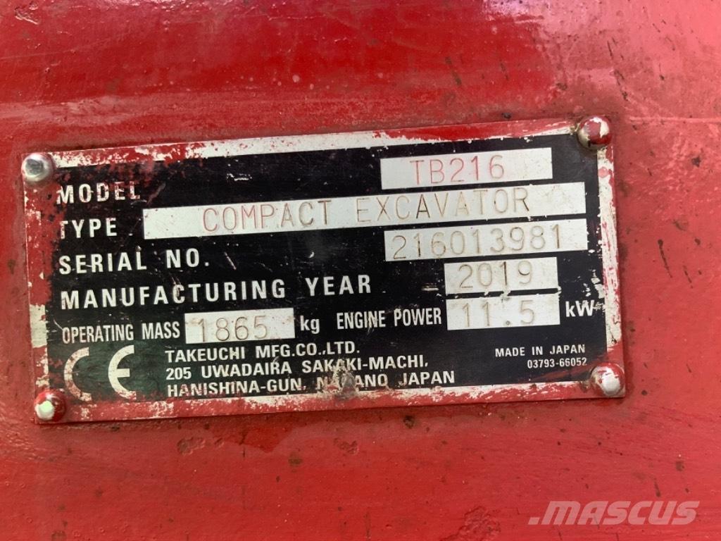 Takeuchi TB 216 Miniescavatori