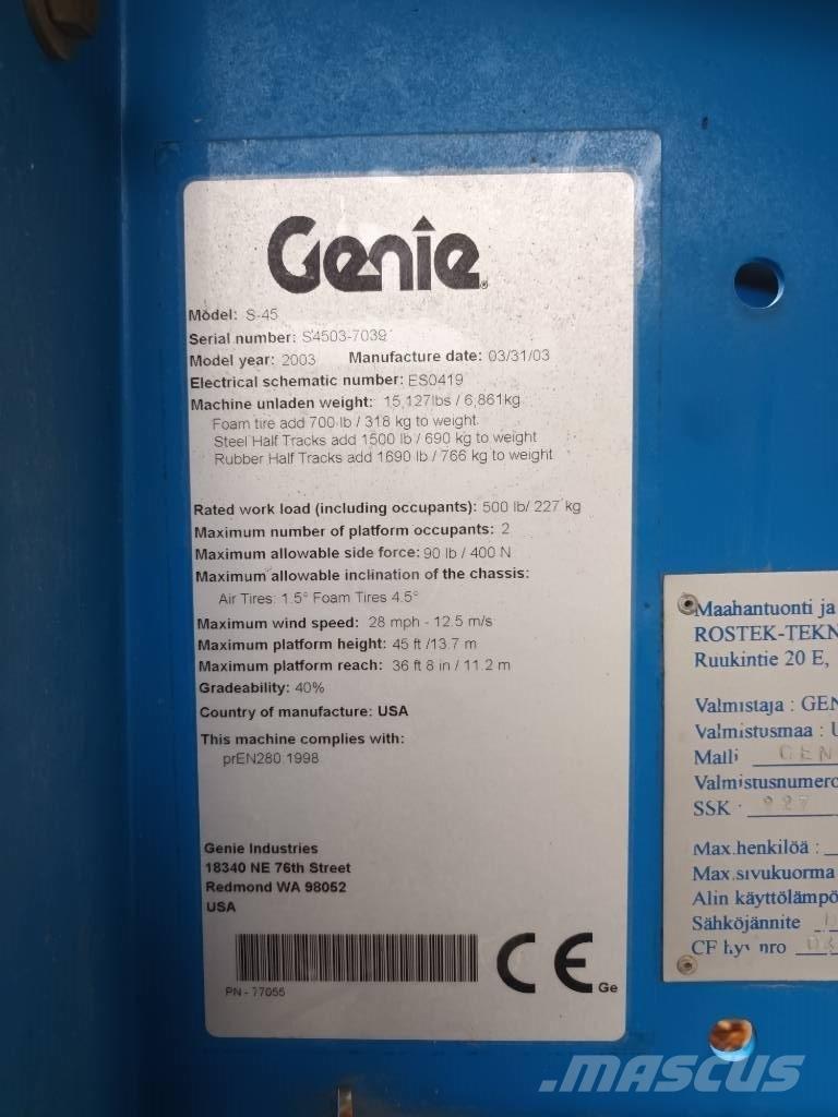 Genie S 45 RT Piattaforme a braccio telescopico